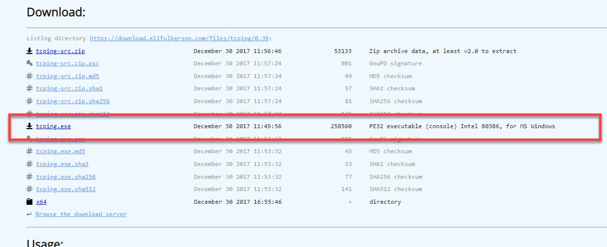 Ping-speciflic-port-on-windows