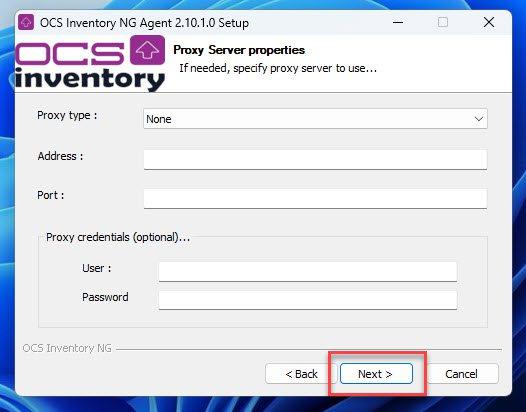 Proxy Server properties